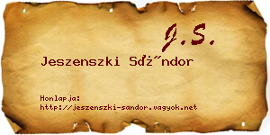 Jeszenszki Sándor névjegykártya