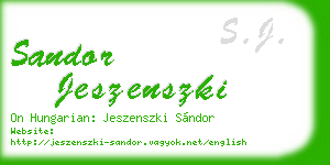 sandor jeszenszki business card